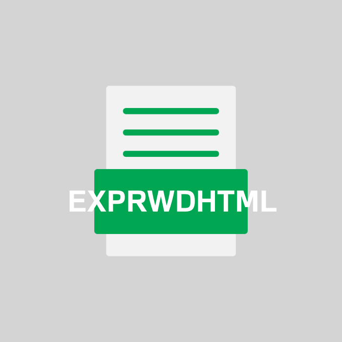 EXPRWDHTML Endung
