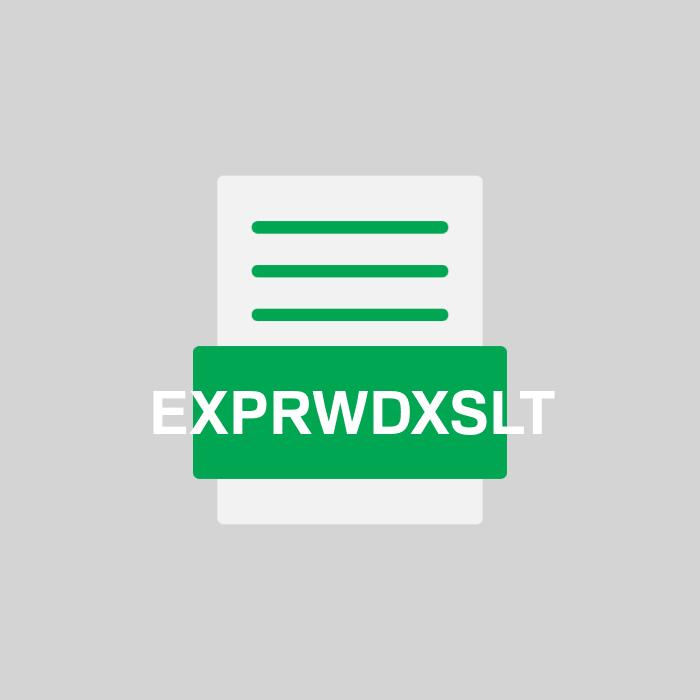 EXPRWDXSLT Endung