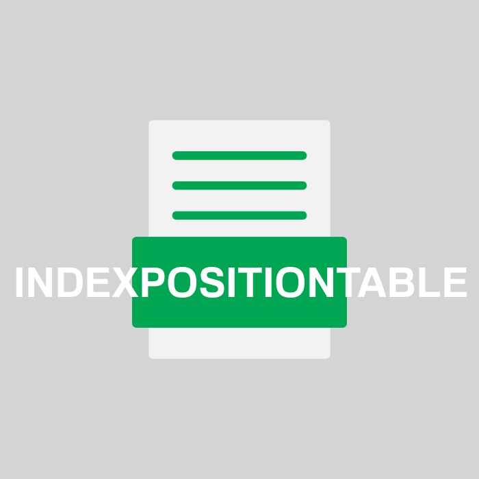 INDEXPOSITIONTABLE Endung