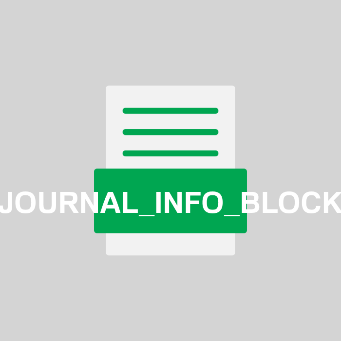 JOURNAL_INFO_BLOCK Endung