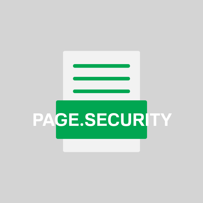 PAGE.SECURITY Endung