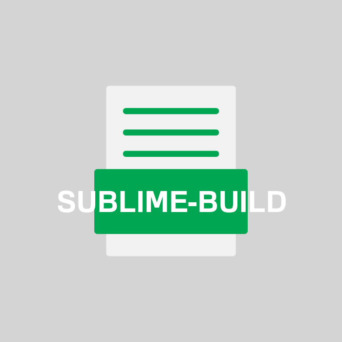 SUBLIME-BUILD Endung