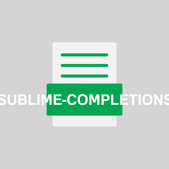SUBLIME-COMPLETIONS Endung