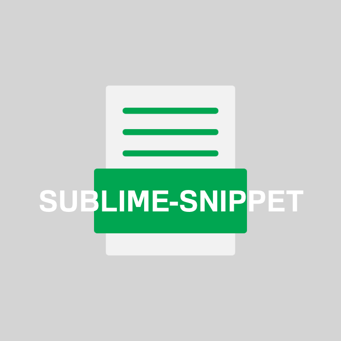 SUBLIME-SNIPPET Endung