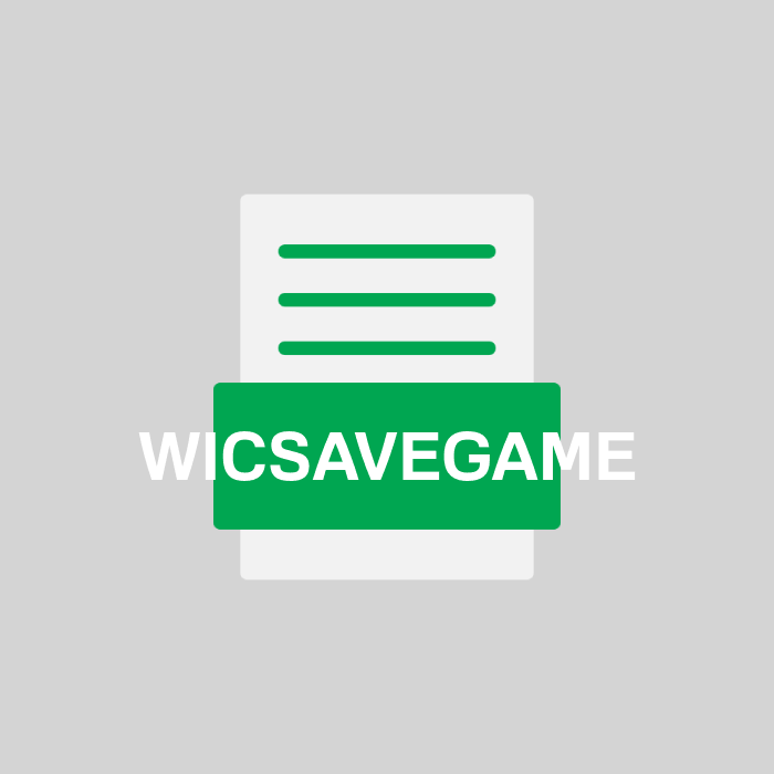 WICSAVEGAME Endung