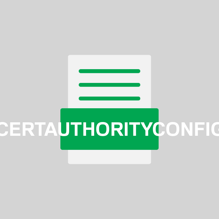 CERTAUTHORITYCONFIG Endung