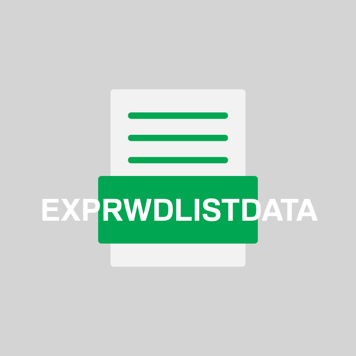 EXPRWDLISTDATA Endung