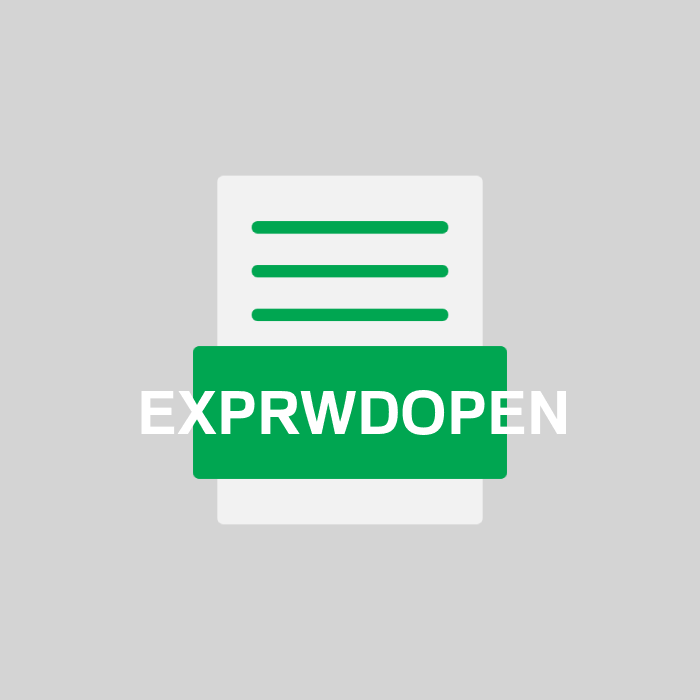 EXPRWDOPEN Endung