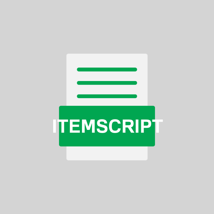 ITEMSCRIPT Endung