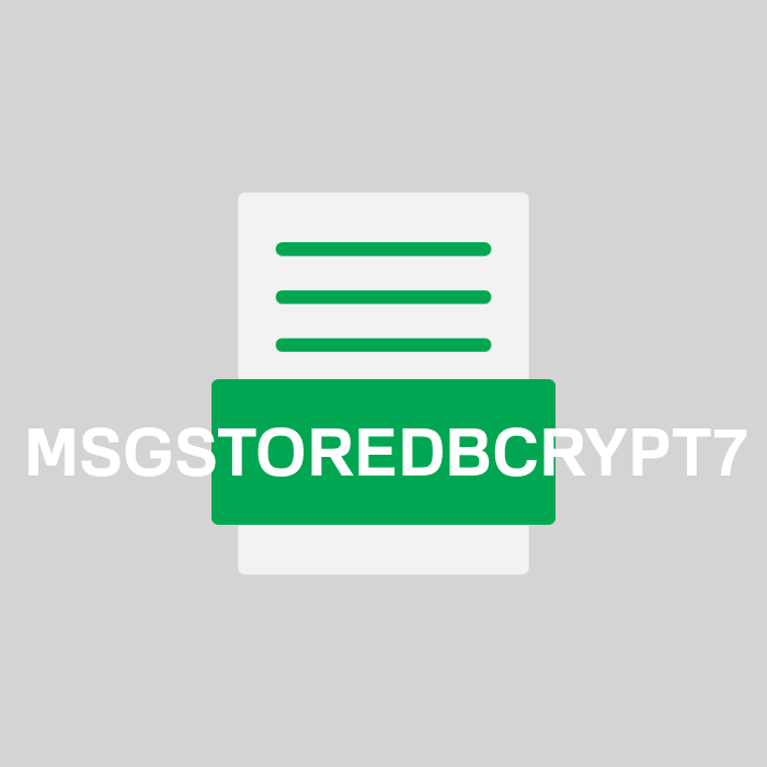 MSGSTOREDBCRYPT7 Endung