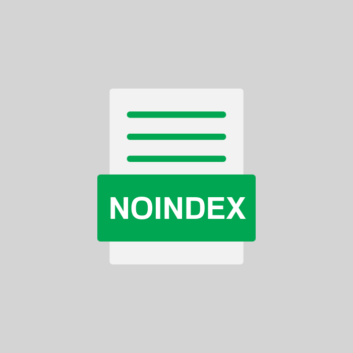 NOINDEX Endung