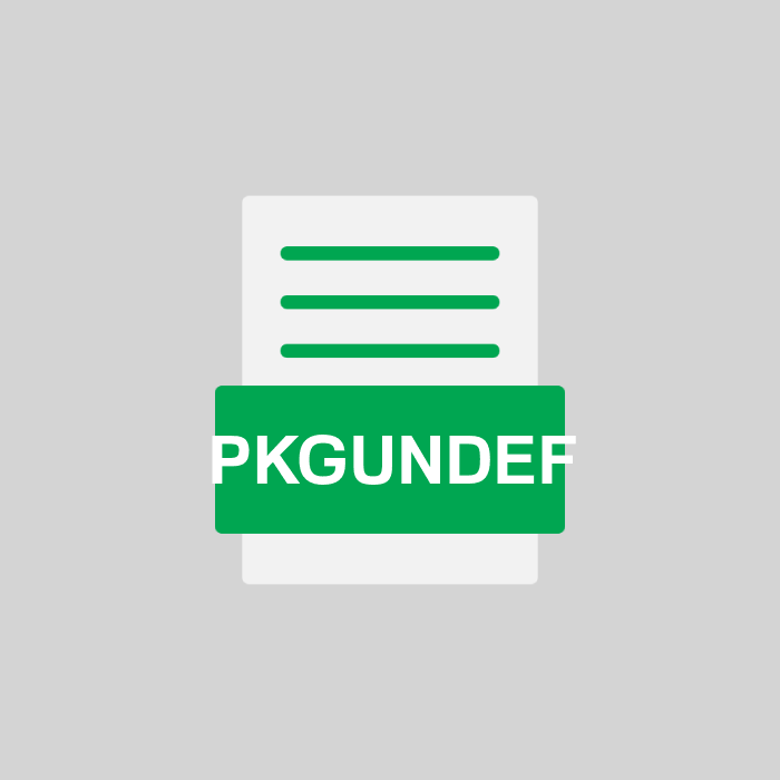 PKGUNDEF Endung