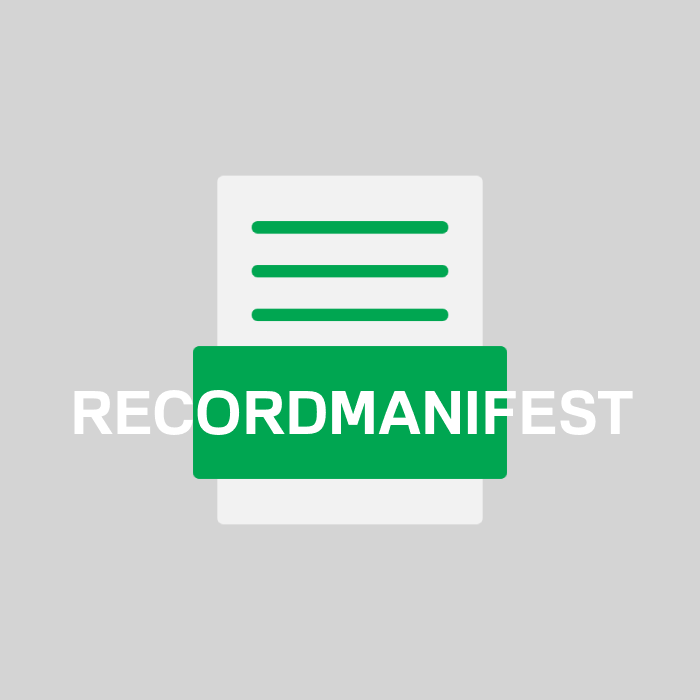 RECORDMANIFEST Endung