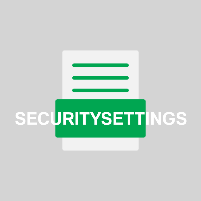 SECURITYSETTINGS Endung