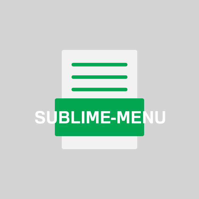 SUBLIME-MENU Endung