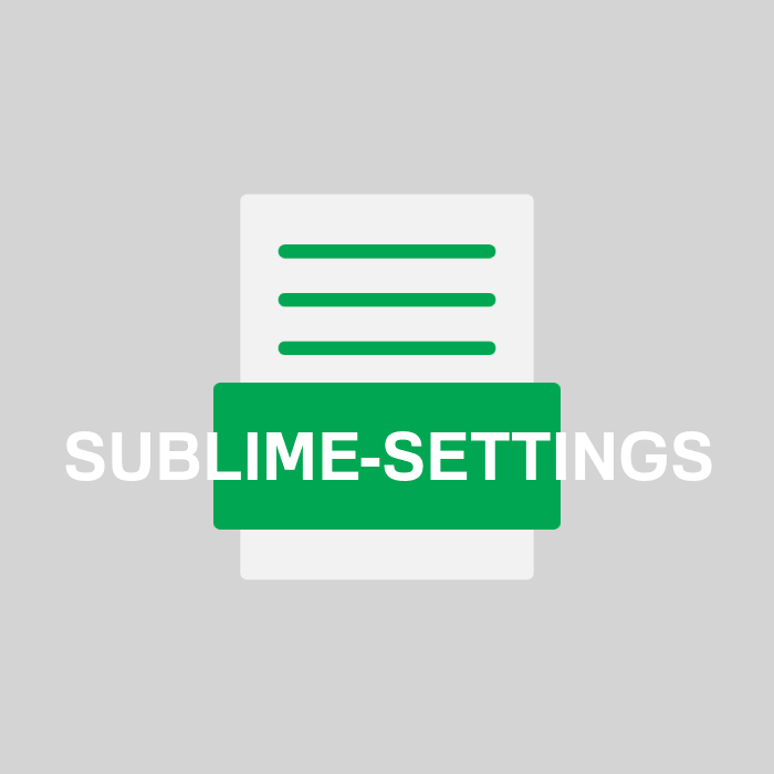 SUBLIME-SETTINGS Endung