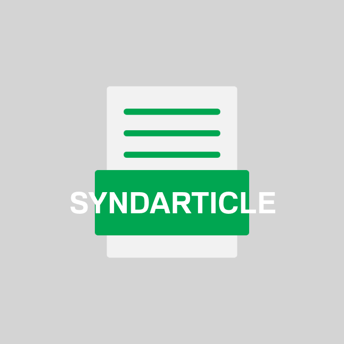 SYNDARTICLE Endung