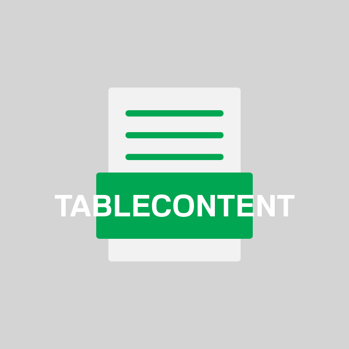 TABLECONTENT Endung