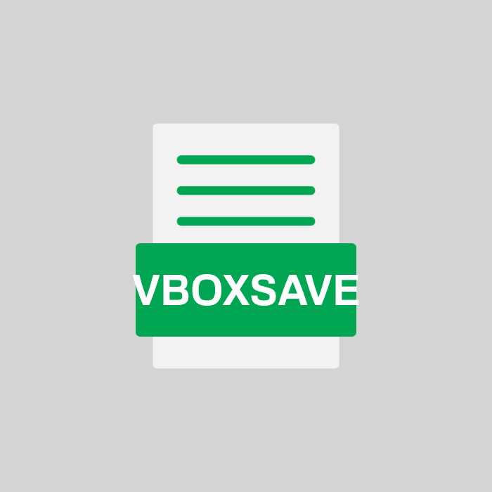 VBOXSAVE Endung